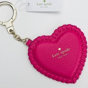 NWT kate spade Pink Whipstitch Heart Key Chain!
